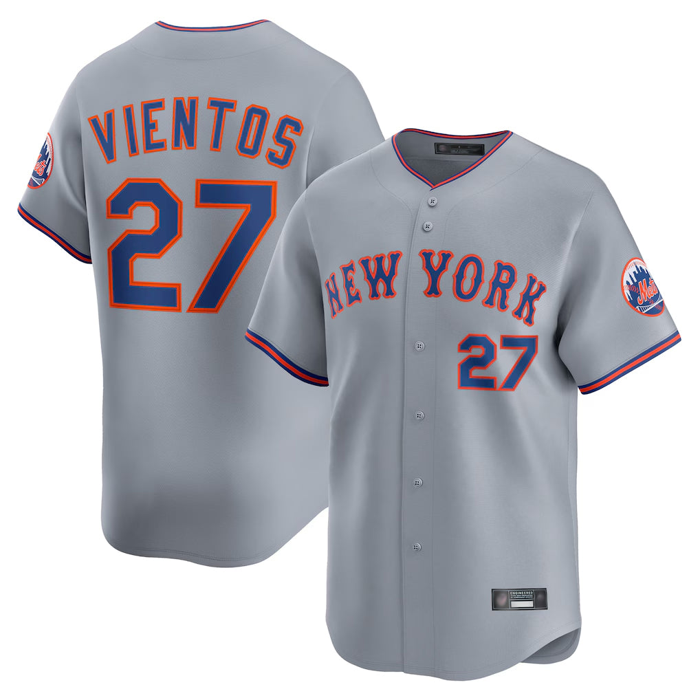 NY.Mets #27 Mark Vientos Player Gray Road Limited Home Qdoa Stitched Jerseys