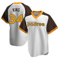 S.Diego Padres #34 Michael King Player White Home Cooperstown Collection Replica Game Qdoa Stitched Jerseys