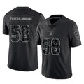 LV.Raiders #58 Jackson Powers-Johnson Player Black Reflective Limited Game Qdoa Stitched Jerseys