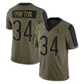 C.Bears #34 Walter Payton Player Olive Salute to Service Limited Qdoa Stitched Jerseys