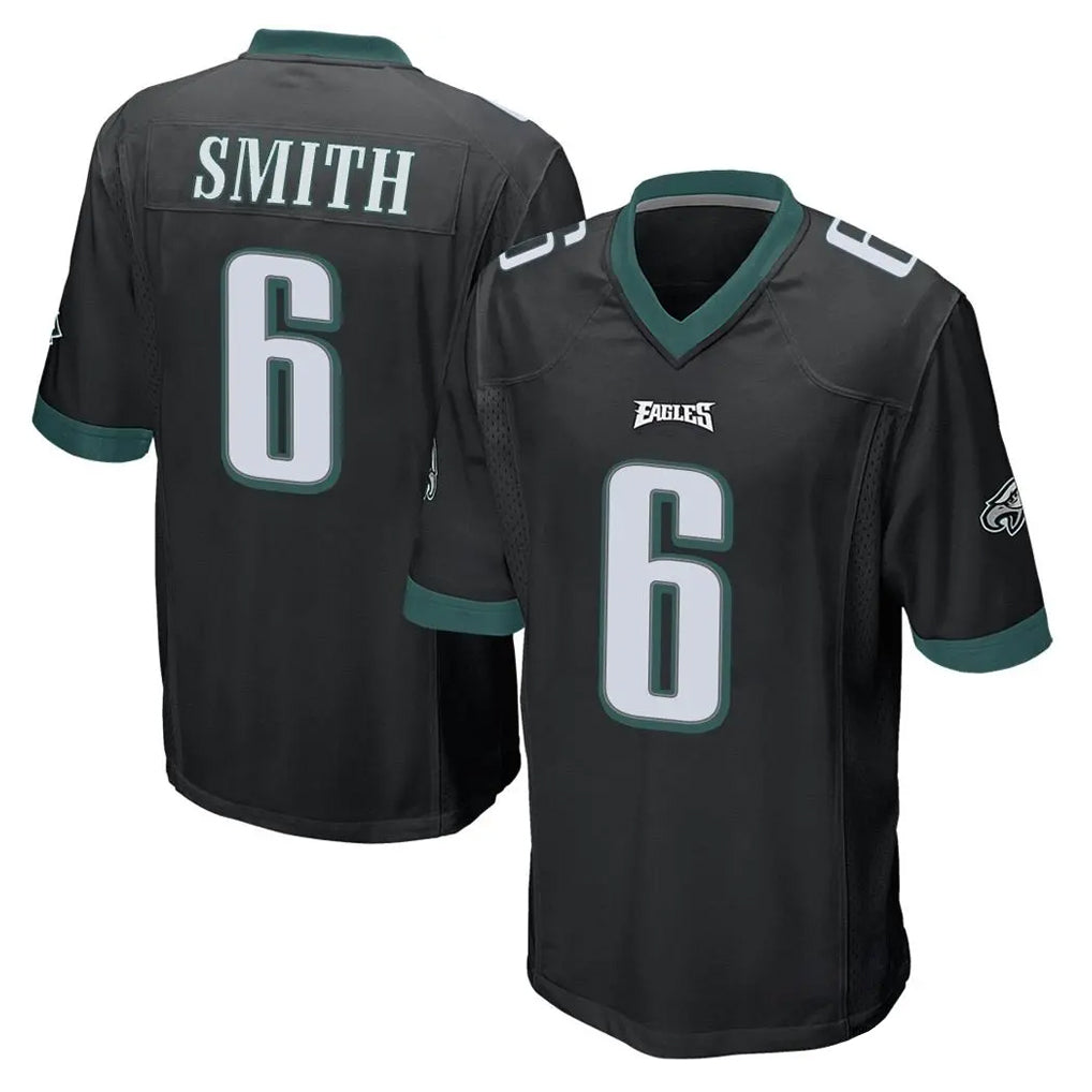 P.Eagles #6 DeVonta Smith Player Black Home Game Qdoa Stitched Jerseys
