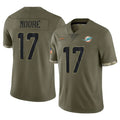 M.Dolphins #17 Trey Moore Player Olive Salute To Service Limited Qdoa Stitched Jerseys