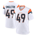 D.Broncos #49 Alex Singleton Player White Home Game Qdoa Stitched Jerseys