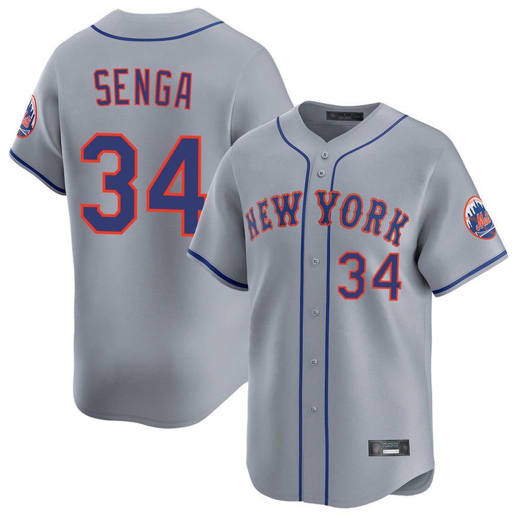 NY.Mets #34 Kodai Senga Player Gray Road Limited Home Qdoa Stitched Jerseys