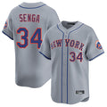 NY.Mets #34 Kodai Senga Player Gray Road Limited Home Qdoa Stitched Jerseys