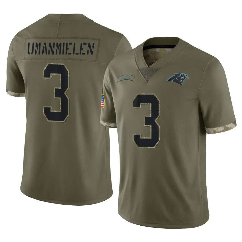 C.Panthers #3 Princely Umanmielen Player Olive Salute to Service Game Qdoa Stitched Jerseys