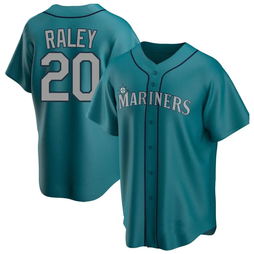 S.Mariners #20 Luke Raley Player Teal Home Game Qdoa Stitched Jerseys
