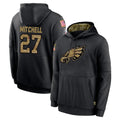P.Eagles #27 Quinyon Mitchell Player Black Salute to Service Hoodies Limited Game Qdoa Stitched Jerseys