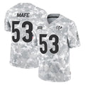 C.Bengals #53 Boye Mafe Player Arctic Camo Salute to Service Limited Qdoa Stitched Jerseys