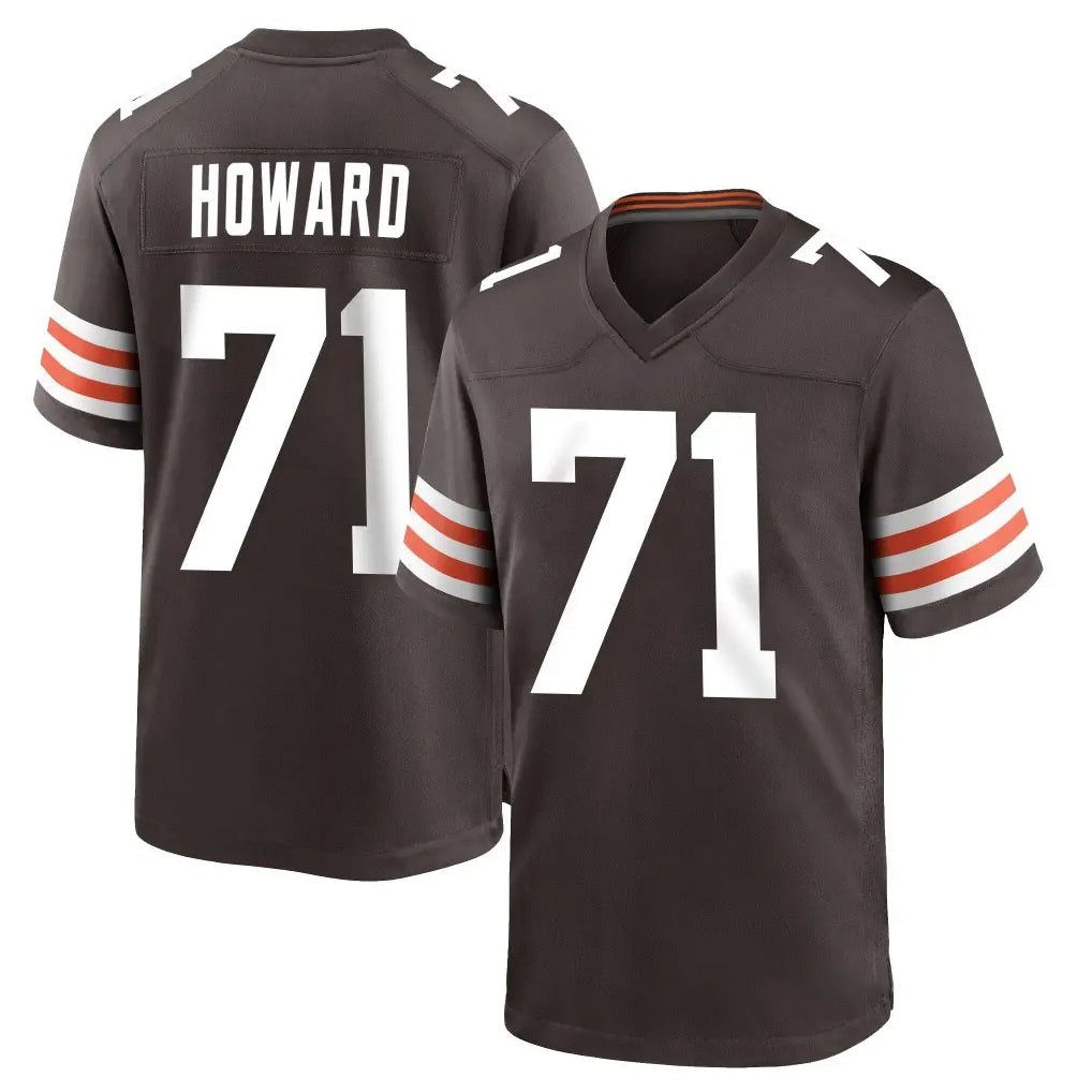 C.Browns #71 Tytus Howard Player Brown Home Game Qdoa Stitched Jerseys