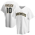 M.Brewers #10 Sal Frelick Player White Home Game Qdoa Stitched Jerseys