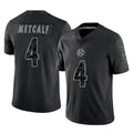 P.Steelers #4 DK Metcalf Player Black Reflective Limited Home Game Qdoa Stitched Jerseys