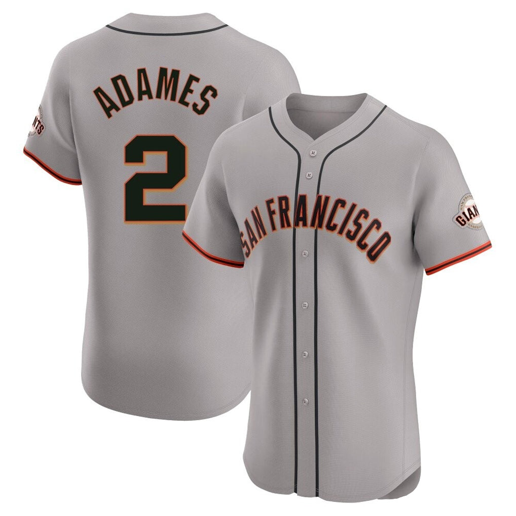 SF.Giants #2 Willy Adames Player Gray Home Limited Elite Qdoa Stitched Jerseys