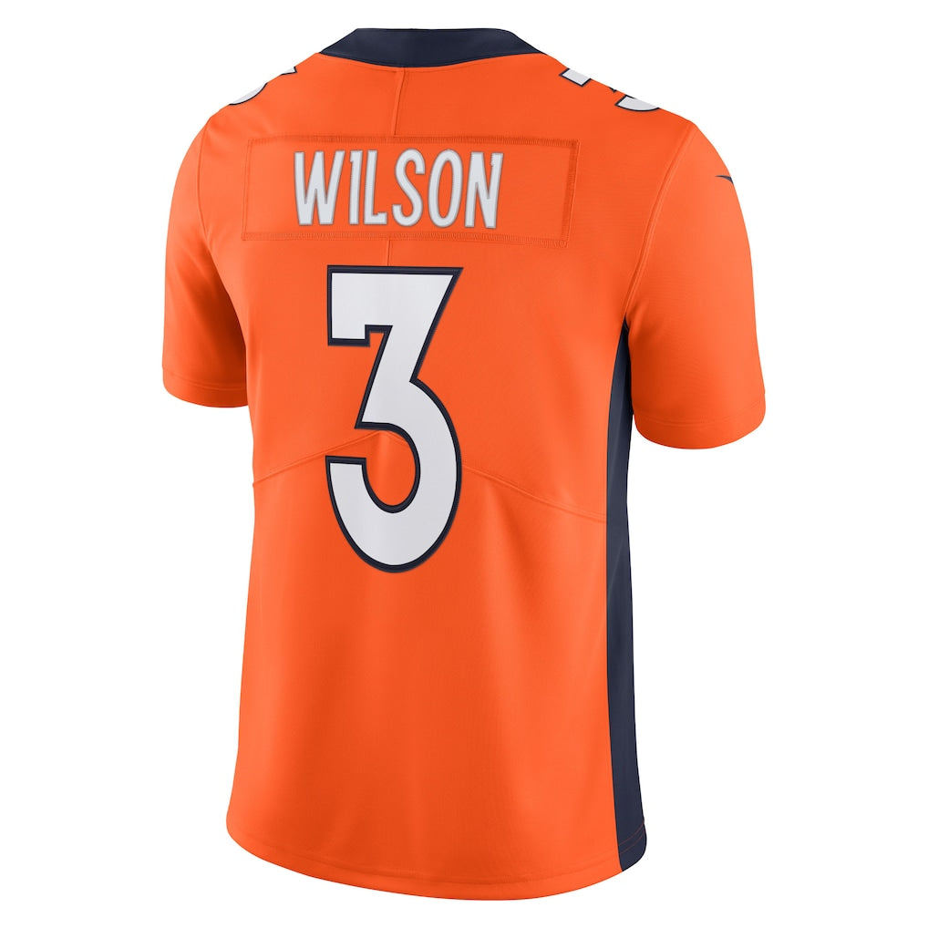 Qdoa D.Broncos #3 Russell Wilson Orange Team Vapor Limited Jersey