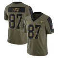 NO.Saints #87 Noah Fant Player Olive Salute To Service Limited Game Qdoa Stitched Jerseys