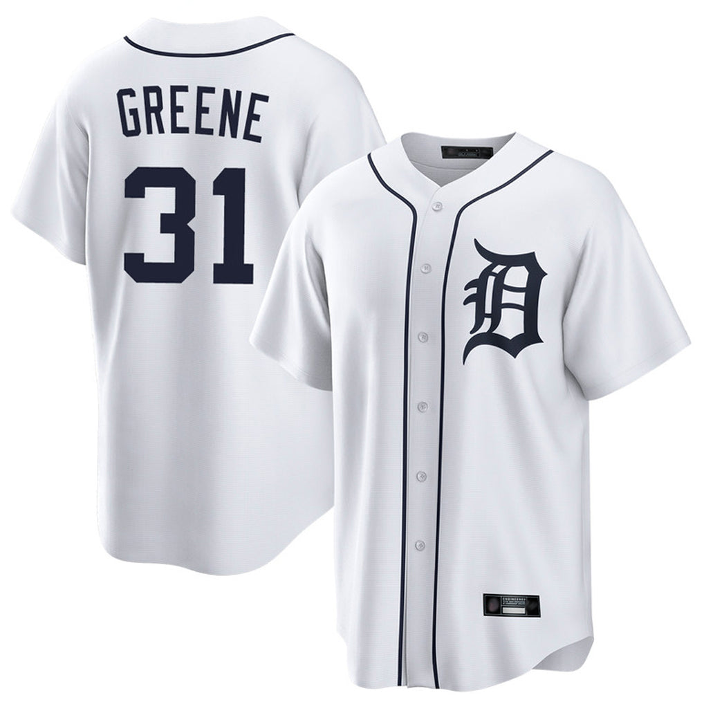 D.Tigers #31 Riley Greene Player White Home Game Qdoa Stitched Jerseys
