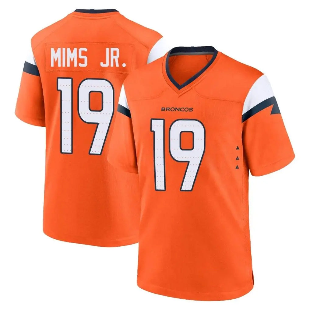 D.Broncos #19 Marvin Mims Jr. Player Orange Home Game Qdoa Stitched Jerseys