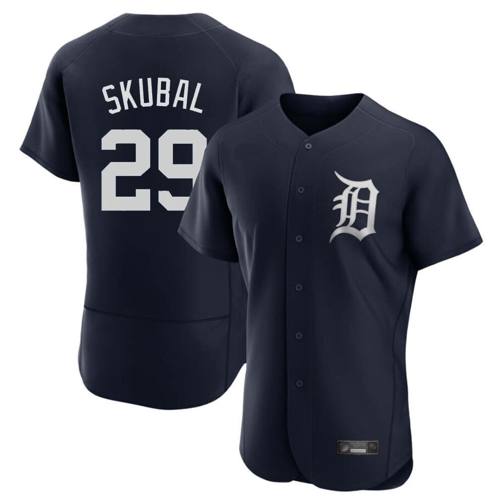D.Tigers #29 Tarik Skubal Player Navy Limited Elite Home Qdoa Stitched Jerseys