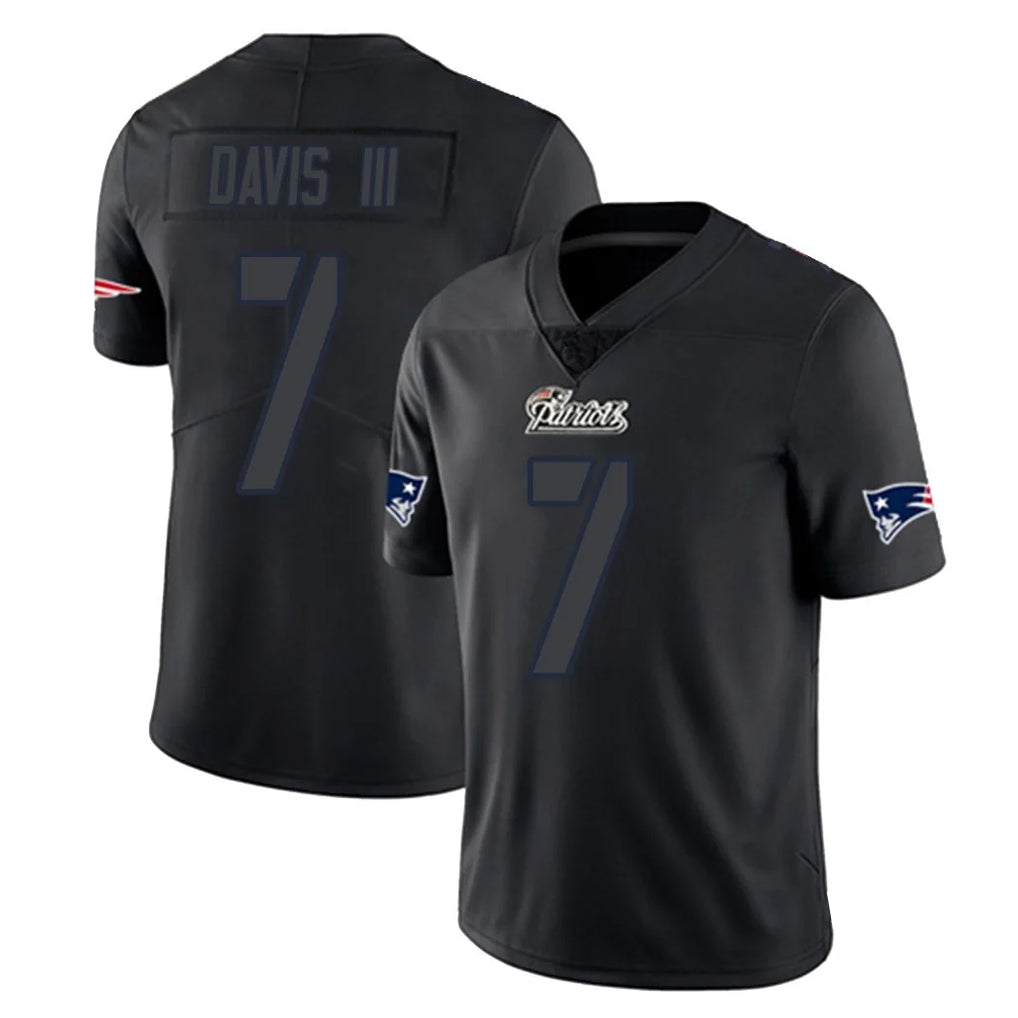NE.Patriots #7 Carlton Davis III Player Black Impact LImited Home Game Qdoa Stitched Jerseys