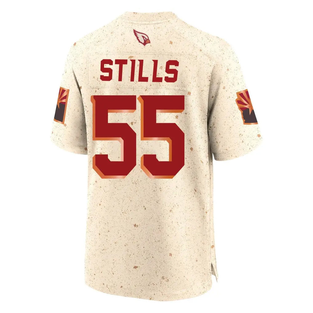 A.Cardinals #55 Dante Stills Player Cream Rivalries Collection Game Qdoa Stitched Jerseys