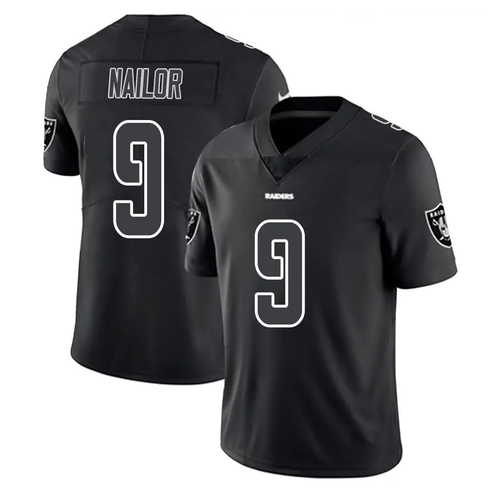 LV.Raiders #9 Jalen Nailor Player Black Limited Black Impact Home Game Qdoa Stitched Jerseys