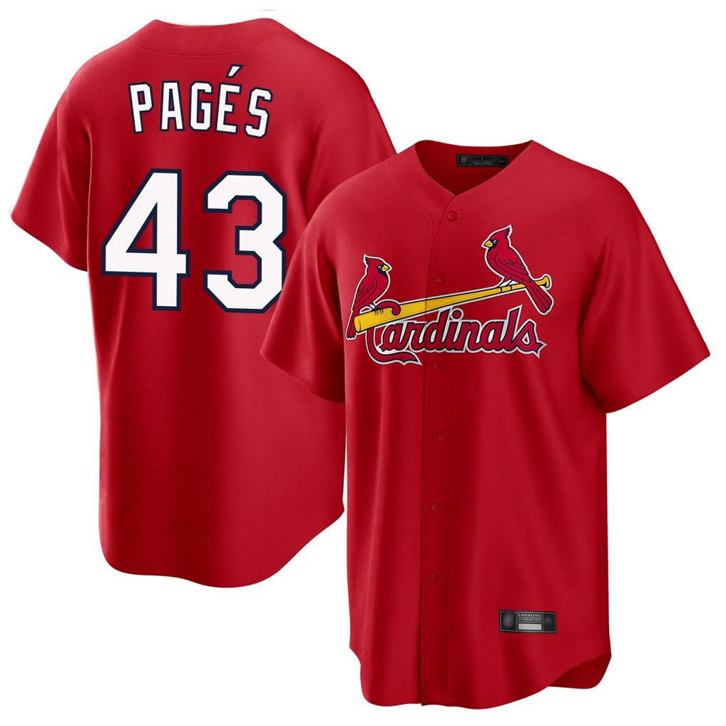 St. Louis Cardinals #43 Pedro Pages Player Red Home Game Qdoa Stitched Jerseys
