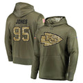 KC.Chiefs #95 Chris Jones Player Olive Salute to Service Pullover Hoodies Home Game Qdoa Stitched Jerseys