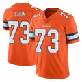 D.Broncos #73 Frank Crum Player Orange Vapor Untouchable Limited Home Game Qdoa Stitched Jerseys