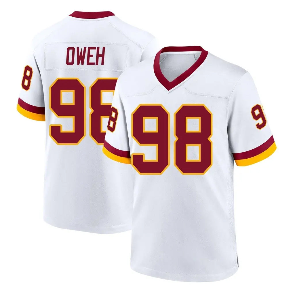 W.Commanders #98 Odafe Oweh Player White Home Game Qdoa Stitched Jerseys