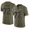 S.Seahawks #72 Abraham Lucas Player Olive Limited Salute To Service Home Game Qdoa Stitched Jerseys
