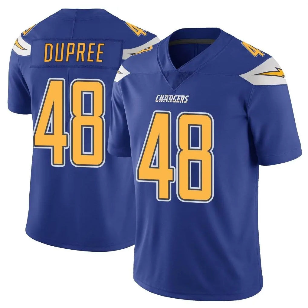 LA.Chargers #48 Bud Dupree Player Royal Limited Color Rush Vapor Untouchable Home Game Qdoa Stitched Jerseys
