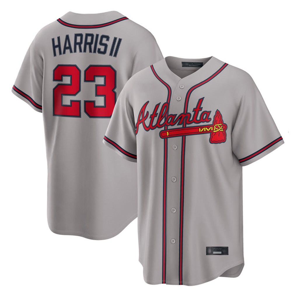 A.Braves #23 Michael Harris II Player Gray Home Game Qdoa Stitched Jerseys