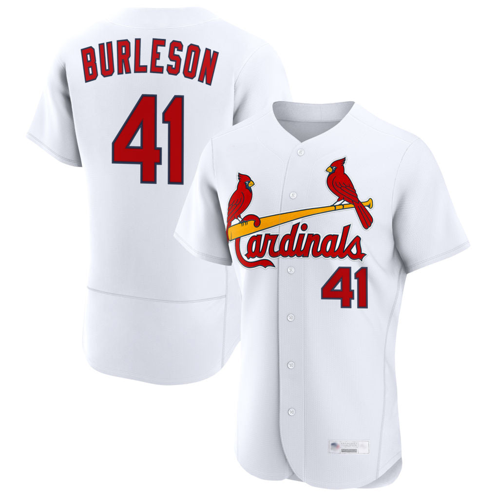 St. Louis Cardinals #41 Alec Burleson Player White Home Limited Elite Qdoa Stitched Jerseys