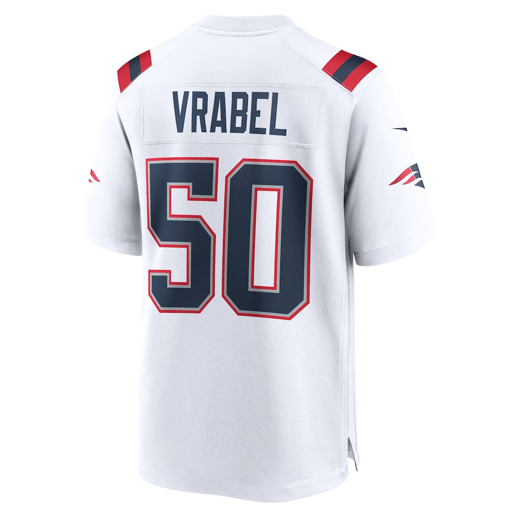 Qdoa NE.Patriots #50 Mike Vrabel White Game Retired Player Jersey