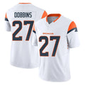 D.Broncos #27 J.K. Dobbins Player White Limited Vapor F.U.S.E. Home Game Qdoa Stitched Jerseys