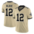 NO.Saints #12 Chris Olave Player Gold Limited Vapor F.U.S.E. Home Game Qdoa Stitched Jerseys