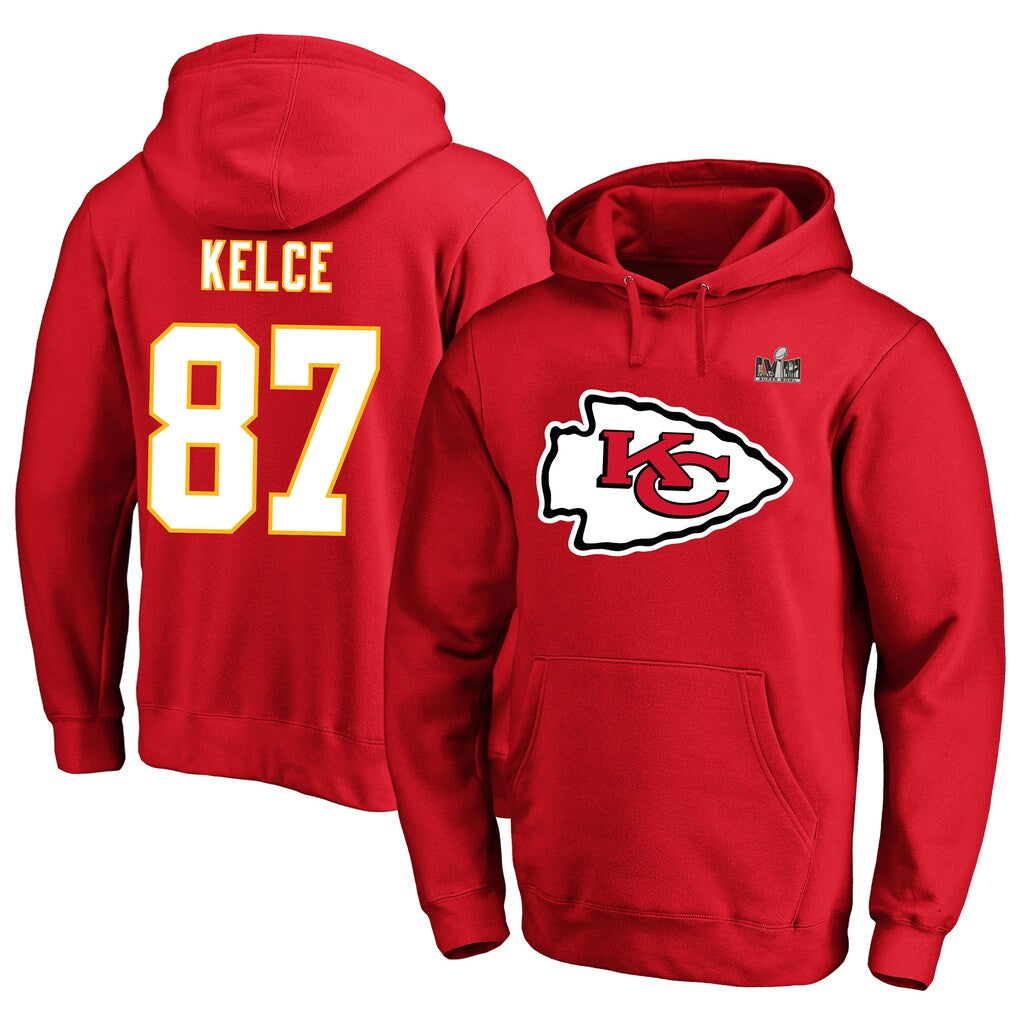 KC.Chiefs #87 Travis Kelce Player Red Pullover Hoodies Qdoa Stitched  Jerseys