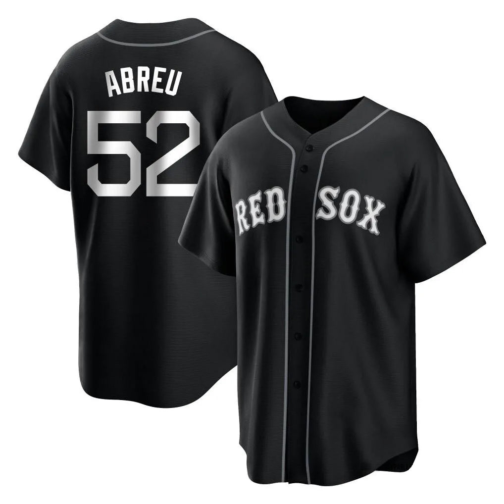 B.Red Sox #52 Wilyer Abreu Player Black Home Game Qdoa Stitched Jerseys