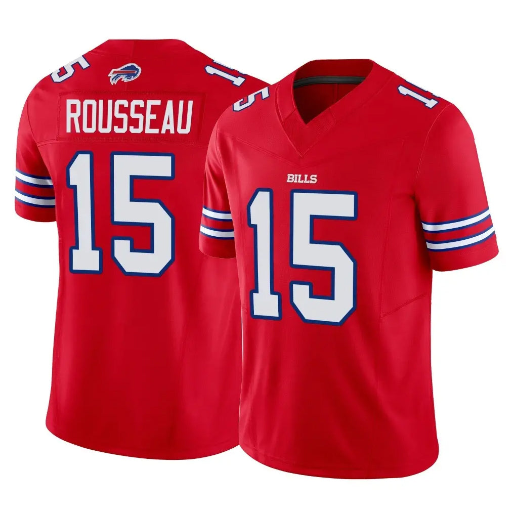 B.Bills #15 Greg Rousseau Player Red Vapor F.U.S.E. Jersey Limited Home Game Qdoa Stitched Jerseys