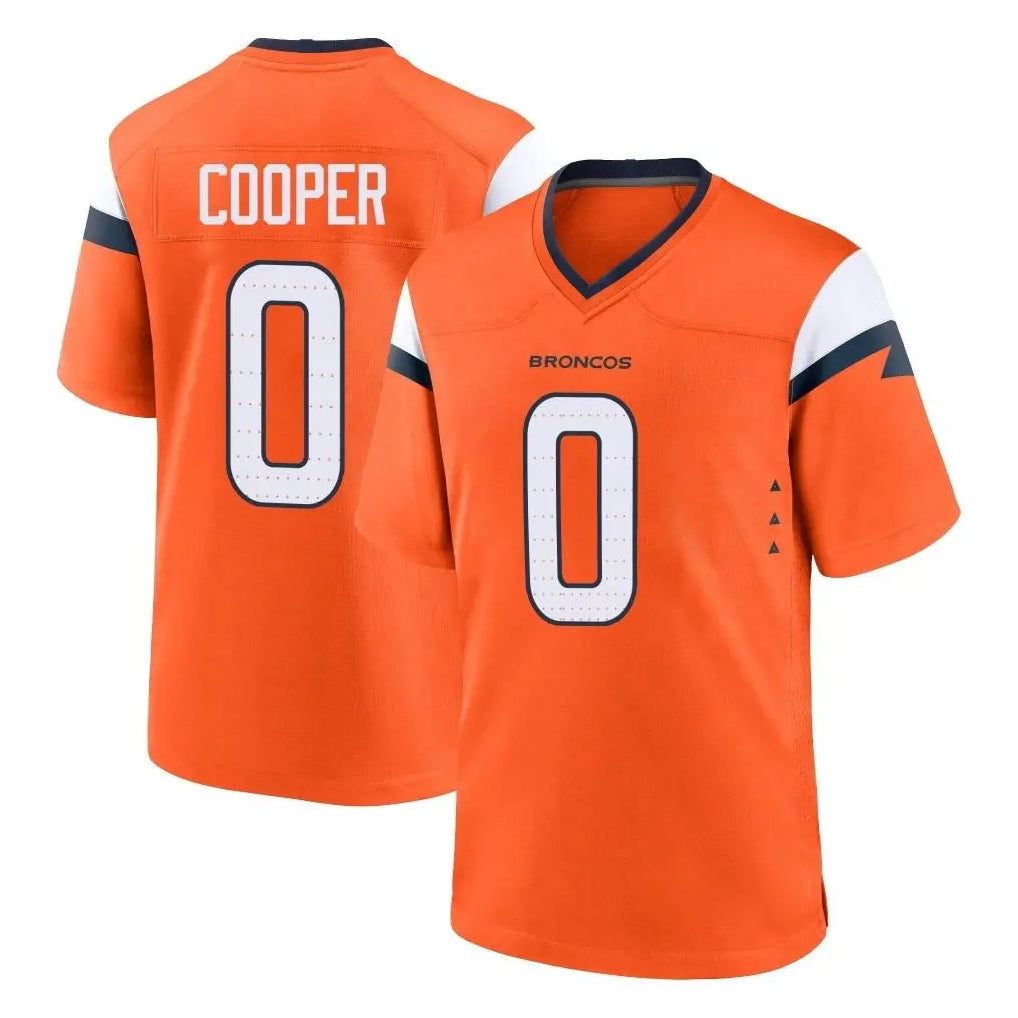D.Broncos #0 Jonathon Cooper Player Orange Home Game Qdoa Stitched Jerseys