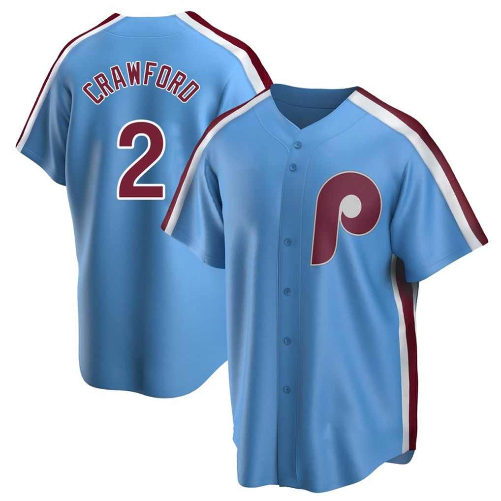 P.Phillies #2 Justin Crawford Player Light Blue Home Game Qdoa Stitched Jerseys