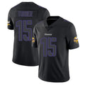 M.Vikings #15 Dallas Turner Player Black Impact LImited Home Game Qdoa Stitched Jerseys