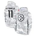P.Steelers #11 Michael Pittman Jr. Player Arctic Camo Limited Salute to Service Pullover Hoodies Game Qdoa Stitched Jerseys