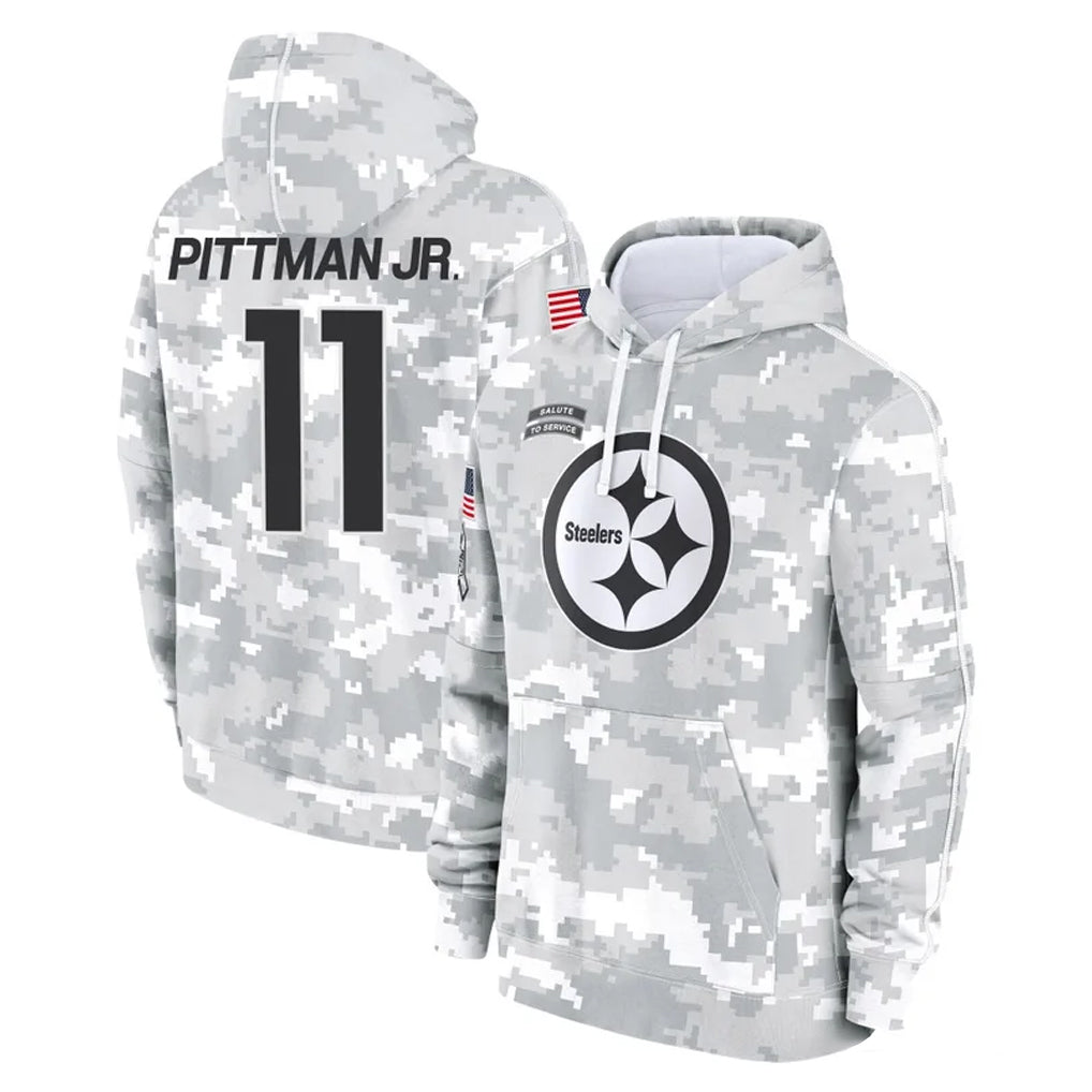 P.Steelers #11 Michael Pittman Jr. Player Arctic Camo Limited Salute to Service Pullover Hoodies Game Qdoa Stitched Jerseys