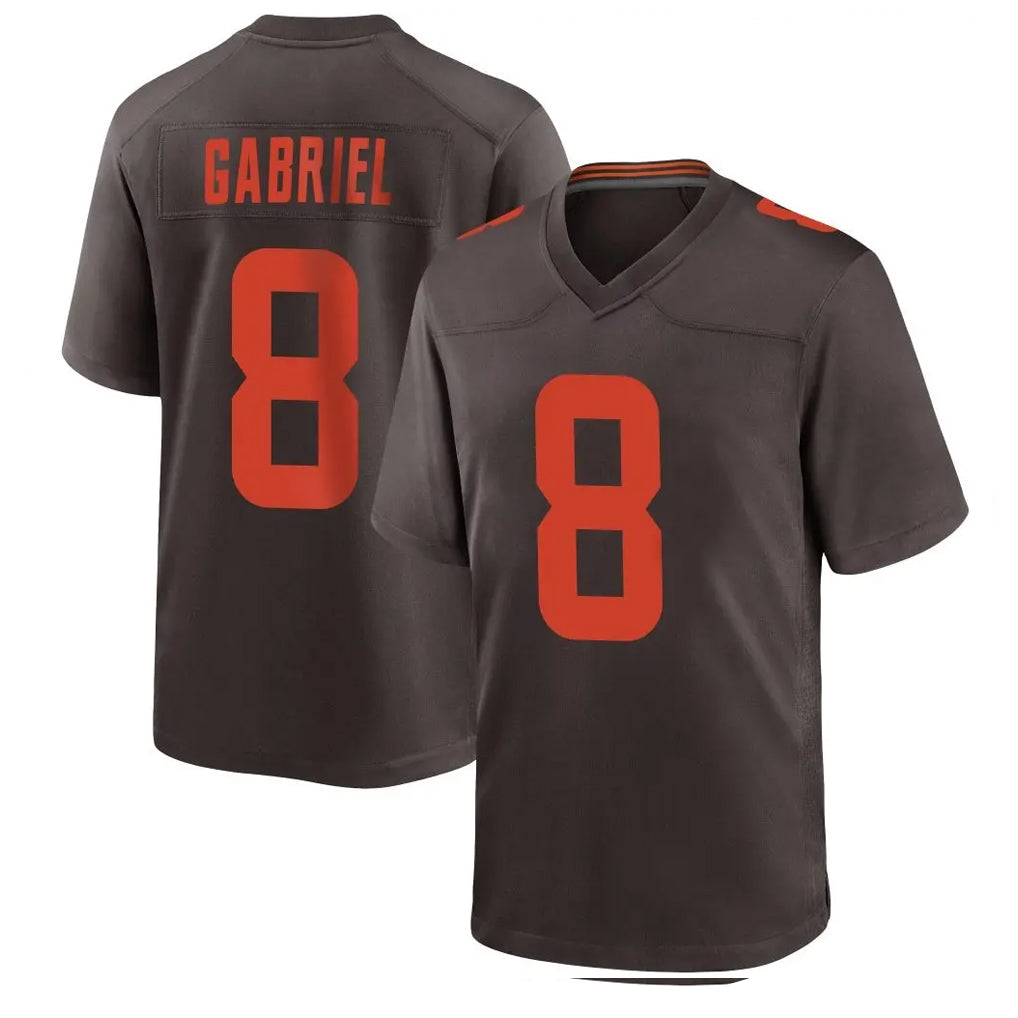 C.Browns #8 Dillon Gabriel Player Brown Alternate Home Game Qdoa Stitched Jerseys