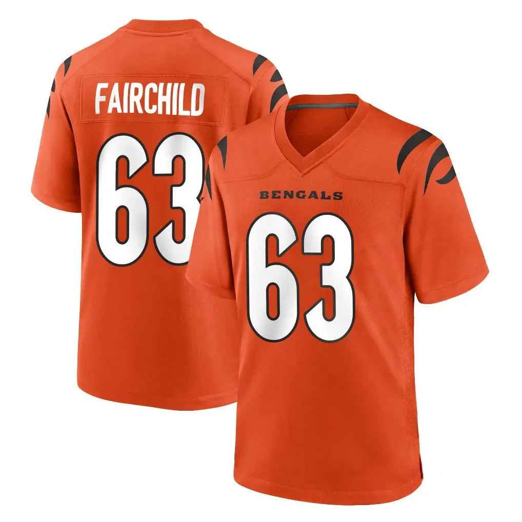 C.Bengals #63 Dylan Fairchild Player Orange Home Game Qdoa Stitched Jerseys