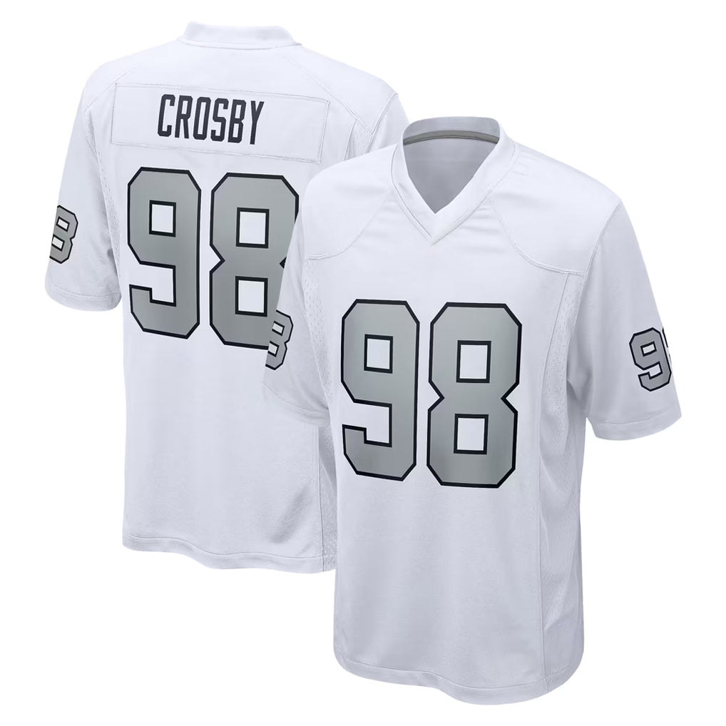 LV.Raiders #98 Maxx Crosby Player White Alternate Home Game Qdoa Stitched Jerseys