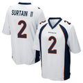 D.Broncos #2 Pat Surtain II Player White Game Qdoa Stitched Jerseys