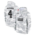 C.Browns #4 Deshaun Watson Player Arctic Camo Salute to Service Hoodies Limited Game Qdoa Stitched Jerseys