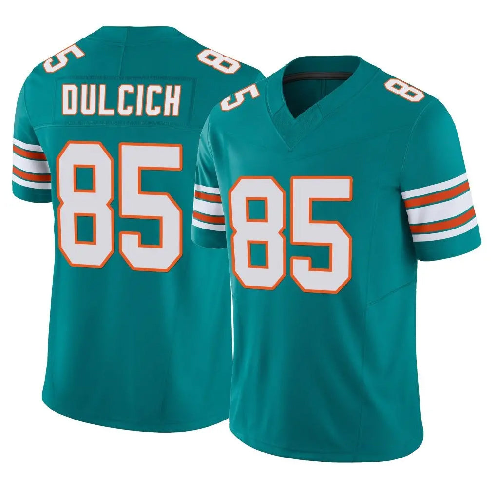 M.Dolphins #85 Greg Dulcich Player Aqua Limited Alternate Vapor F.U.S.E. Home Game Qdoa Stitched Jerseys